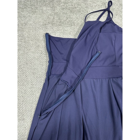 Halara Jumpsuit Womens Large Blue Breezeful Backless Side Zip Wide Leg Resort - Picture 14 of 15